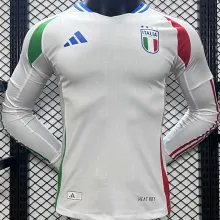 2024/25 Italy Away Whte Player Version Long Sleeve Jersey