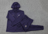 2024 PSG Dark Purple Hoody Zipper Jacket Tracksuit