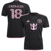 JORDI ALBA #18 Inter Miami 1:1 Quality Away Black Fans Jersey 2023/24  胸前新广告 ★★