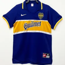 1996/97 Boca Home Blue Retro Soccer Jersey