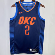 2023/24 KC Thunder GILGEOUS-ALEXANDER #2  Blue Stripe NBA Jerseys