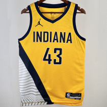 2023/24 Pacers SIAKAM #43 Yellow NBA Jerseys