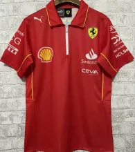 2024 Ferrari F1 Red Red POLO Team T-Shirt 拉链