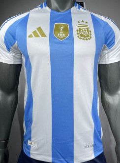 2024/25 Argentina Home Player Version Soccer Jersey  (Have FlFA World Champion 2022 有胸前章)
