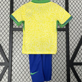 2024/25 Brazil Home Yellow Kids Soccer Jersey