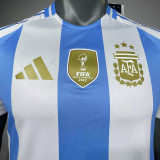 2024/25 Argentina Home Player Version Soccer Jersey  (Have FlFA World Champion 2022 有胸前章)