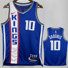 2024 Kings  SABONIS #10 Blue City Edition NBA Jerseys 热压