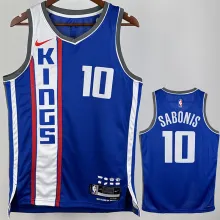 2024 Kings  SABONIS #10 Blue City Edition NBA Jerseys 热压