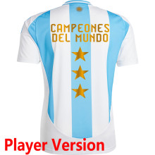 CAMPEONES DEL MUNDO 3 Stars Argentina Home Player Version Jersey 2024/25 (Have FlFA World Champion 2022 球员版有胸前章) ★★