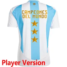 CAMPEONES DEL MUNDO 3 Stars Argentina Home Player Version Jersey 2024/25 (Have FlFA World Champion 2022 球员版有胸前章) ★★