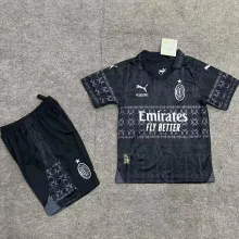 2023/24 AC Milan x PUMA x Pleasures 4Th Black Kids Soccer Jersey