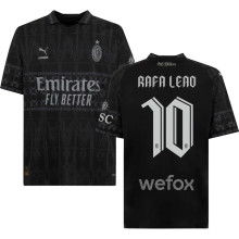 RAFA LEãO #10 AC Milan x PUMA x Pleasures 4Th Black Fans Jersey 2023/24 欧冠体 ★★