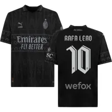 RAFA LEãO #10 AC Milan x PUMA x Pleasures 4Th Black Fans Jersey 2023/24 欧冠体 ★★
