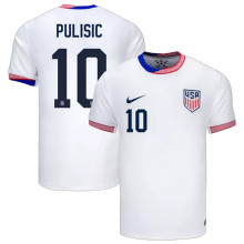 PULISIC #10 U.S Home White Fans Soccer Jersey 2024/25 ★★