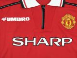 1998-1999 M Utd Home CANTONA #7 Retro Soccer Jersey (UCL Font 欧冠体) ★★