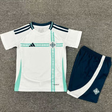 2024/25 Northern Ireland Away Whte Kids Soccer Jersey