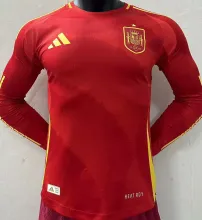 2024/25 Spain Home Red Player Version Long Sleeve Jersey