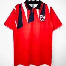 1992 England Away Red Retro Soccer Jersey