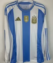 2024/25 Argentina Home Fans Long Sleeve Jersey  (Have FlFA World Champion 2022 有胸前章)