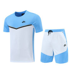 2022 Nk White Blue Short Training Jersey(A Set)