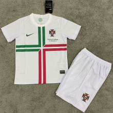 2012 Portugal Away White Retro Kids Soccer Jersey