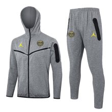2024/25 PSG Grey Hoody Zipper Jacket Tracksuit 黄标