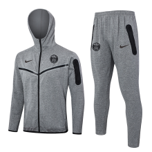 2024/25 PSG  Grey Hoody Zipper Jacket Tracksuit 黑标