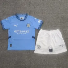2024/25 Man City Home Blue Kids Soccer Jersey