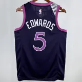 Timberwolves EDWARDS #5 Black NBA Jerseys