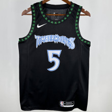 Timberwolves EDWARDS #5 Black Retro NBA Jerseys