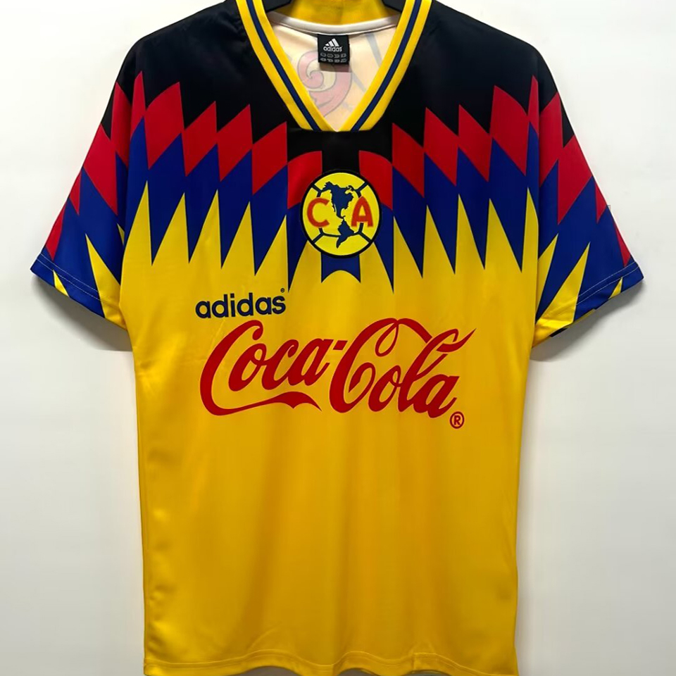 1995 Club America Home Yellow Retro Soccer Jersey 1995 Club America Home Yellow Retro Soccer Jersey