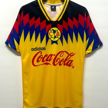 1995 Club America Home Yellow Retro Soccer Jersey