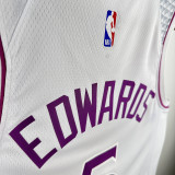 Timberwolves EDWARDS #5 White NBA Jerseys