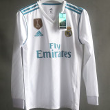 2017/18 RM Home White Retro Player Version Long Sleeve Jersey 球员版带胸前章