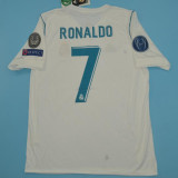 2017/18 RM Home White Retro Player Version Soccer Jersey 球员版带胸前章