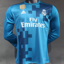 2017/18 RM Third Retro Player Version Long Sleeve Soccer Jersey  球员版带胸前章