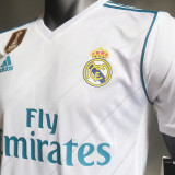 2017/18 RM Home White Retro Player Version Soccer Jersey 球员版带胸前章