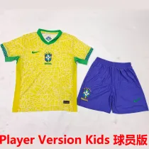 2024/25 Brazil Home Yellow Player Version Kids Jersey 球员版童装