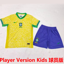 2024/25 Brazil Home Yellow Player Version Kids Jersey 球员版童装