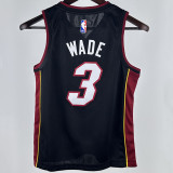 2024/25 Miami Heat WADE #3 Black Kids NBA Jersey