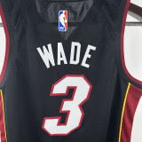 2024/25 Miami Heat WADE #3 Black Kids NBA Jersey