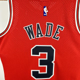 2016/17 Bulls WADE #3 Red Retro NBA Jerseys 热压