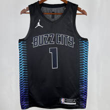 2018 Hornets BALL #1 Black City Edition NBA Jerseys