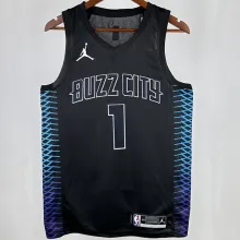 2018 Hornets BALL #1 Black City Edition NBA Jerseys