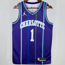 2020 Hornets BALL #1 Purple Retro NBA Jerseys