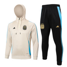 2025 Argentina Rice White Hoody Zipper Jacket