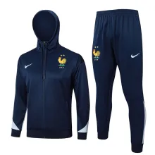 2025 France Sapphire Blue Hoody Zipper Jacket