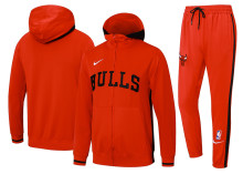 2024/25 Bulls Red Hoody Zipper Jacket Tracksuit