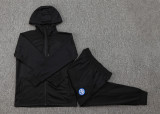 2025 In Milan Black Hoody Zipper Jacket