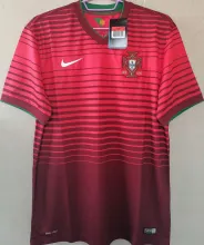 2014 Portugal Home Red Retro Soccer Jersey